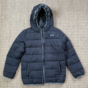 Under Armour Black Puffer Jacket with Gray Trim